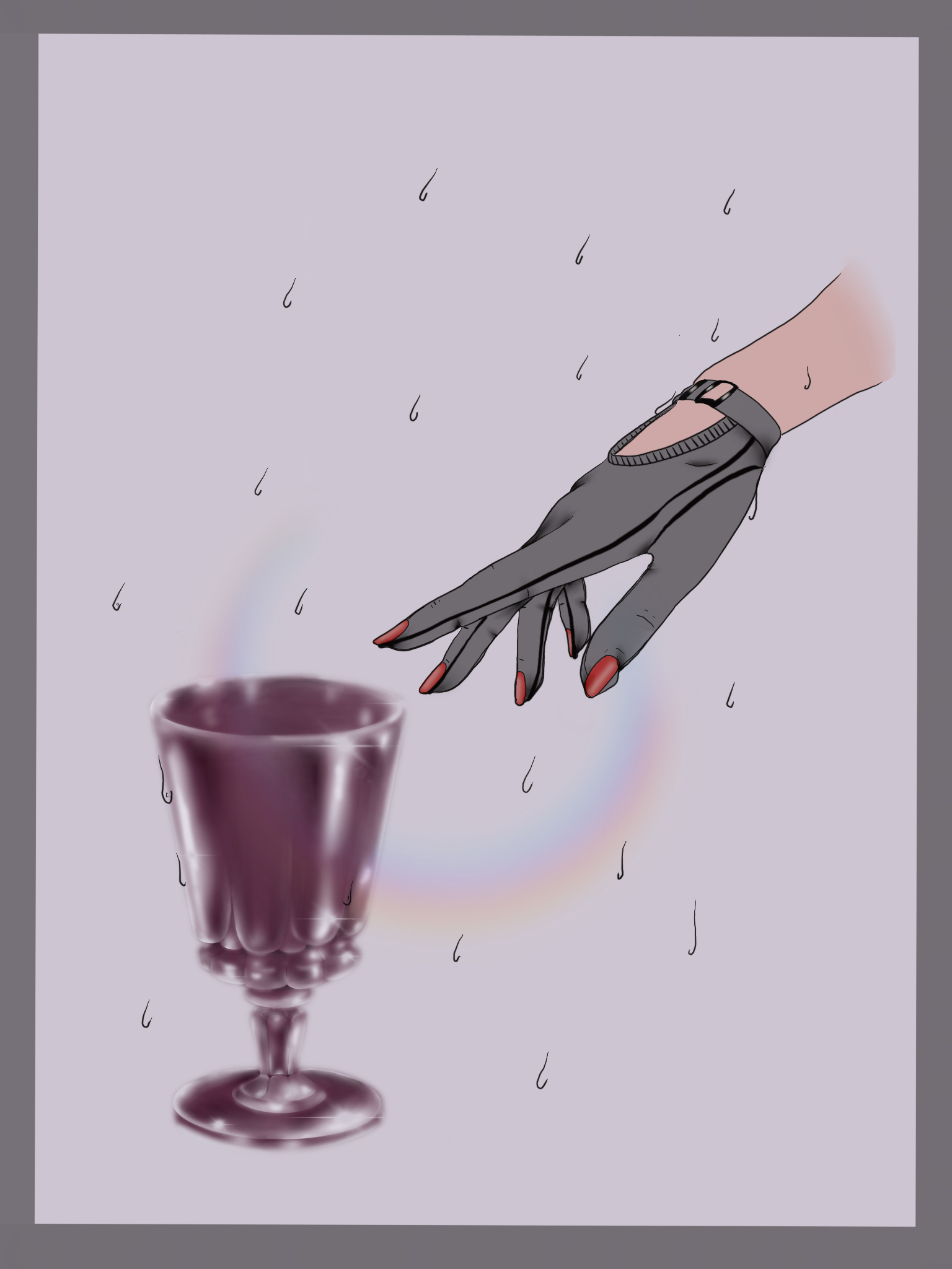 Glass Hand Bile Noire